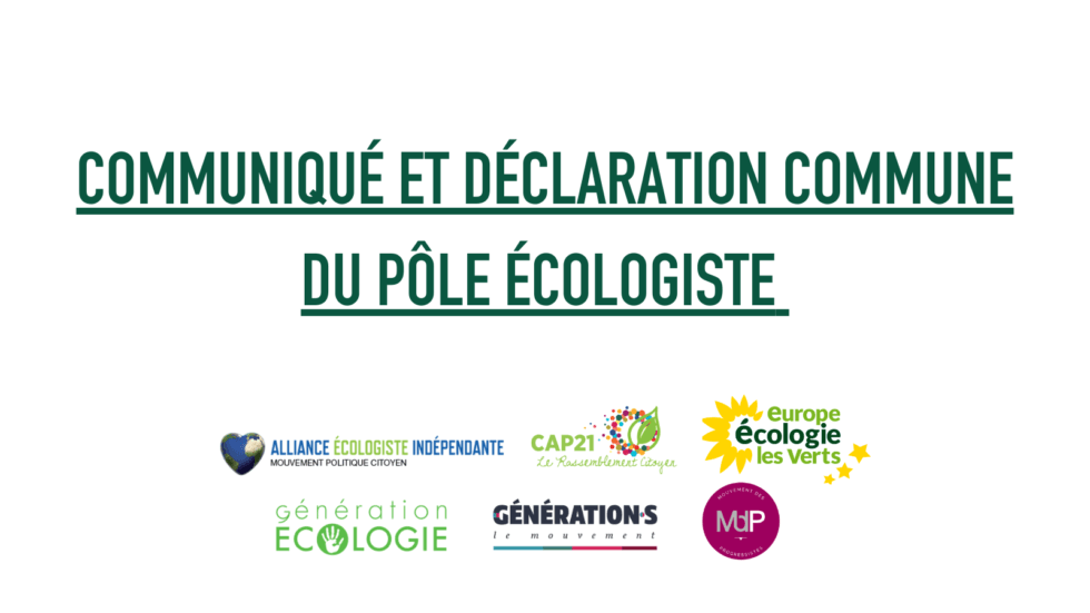 Visuel Communiqué et déclaration commune du pôle écologiste : le référendum sur l’écologie aura lieu en 2022