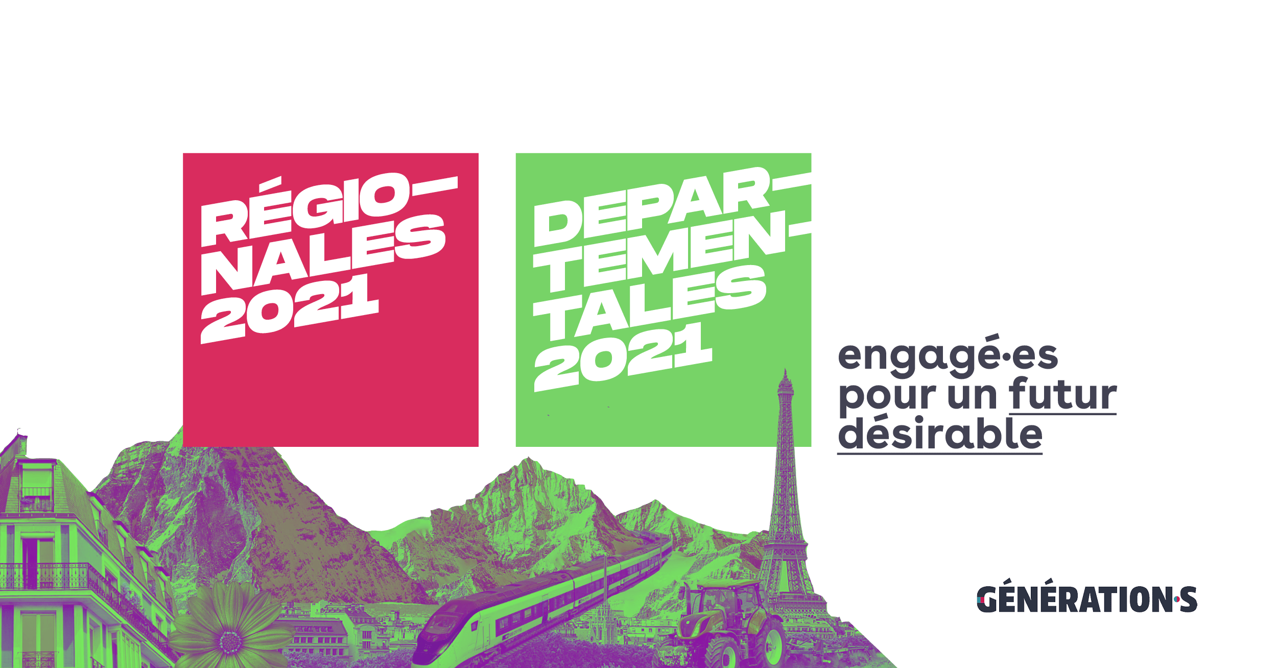 Visuel Départementales et régionales 2021 : Génération·s engagé pour un futur désirable