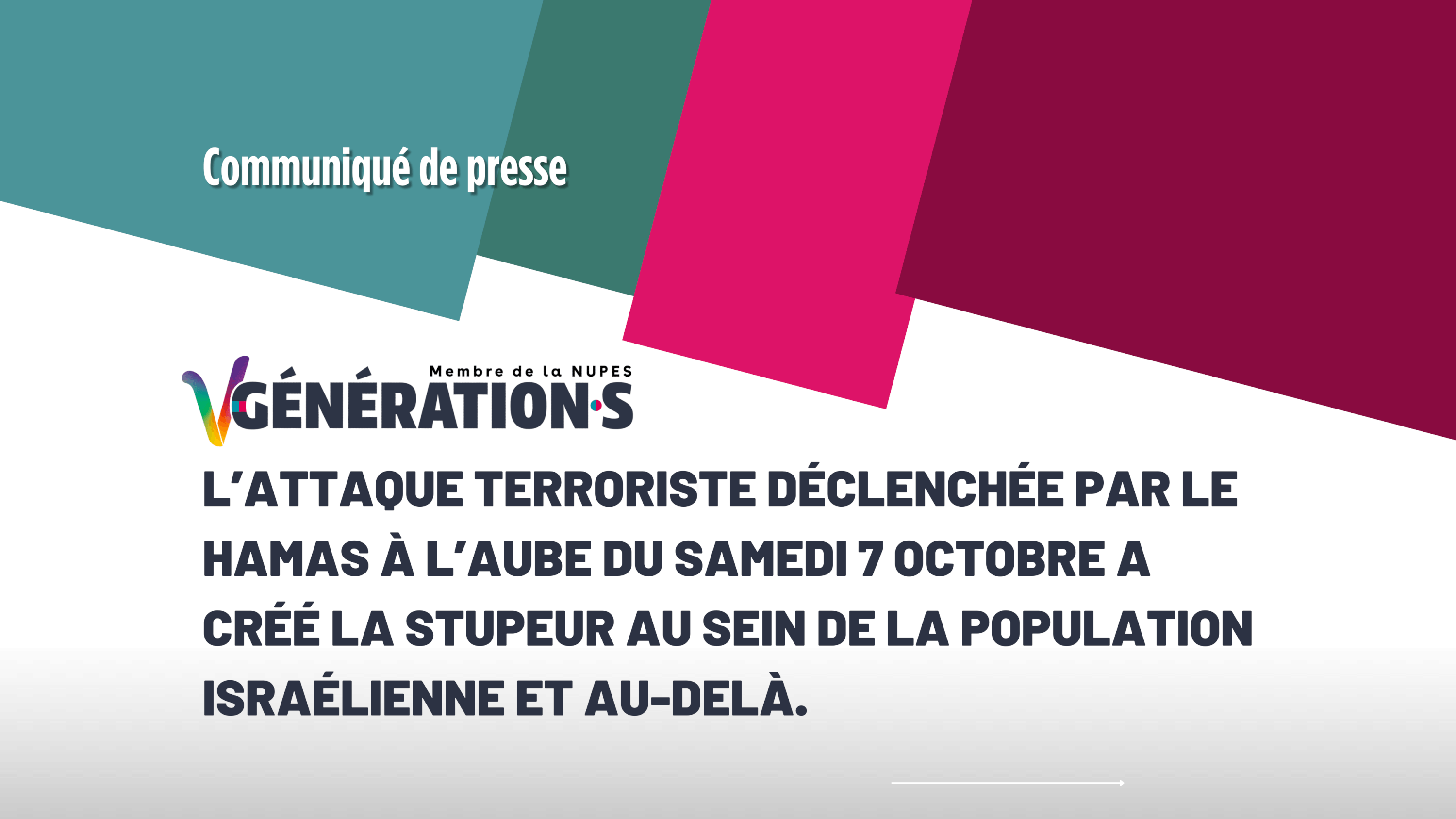 Visuel L’ATTAOUE TERRORISTE DÉCLENCHÉE PAR LE HAMAS À L’AUBE DU SAMEDI 7 OCTOBRE A CRÉÉ LA STUPEUR AU SEIN DE LA POPULATION ISRAÉLIENNE ET AU-DELÀ