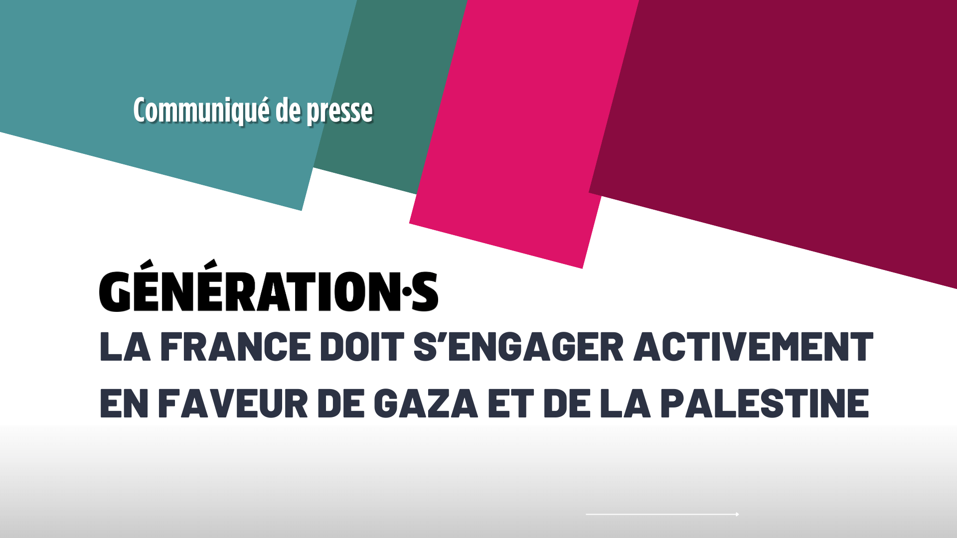 Visuel LA FRANCE DOIT S’ENGAGER ACTIVEMENT EN FAVEUR DE GAZA ET DE LA PALESTINE
