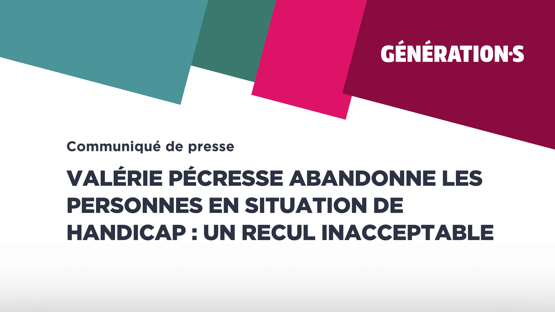 Visuel Valérie Pecresse abandonne les personnes en situation de handicap : un recul inacceptable