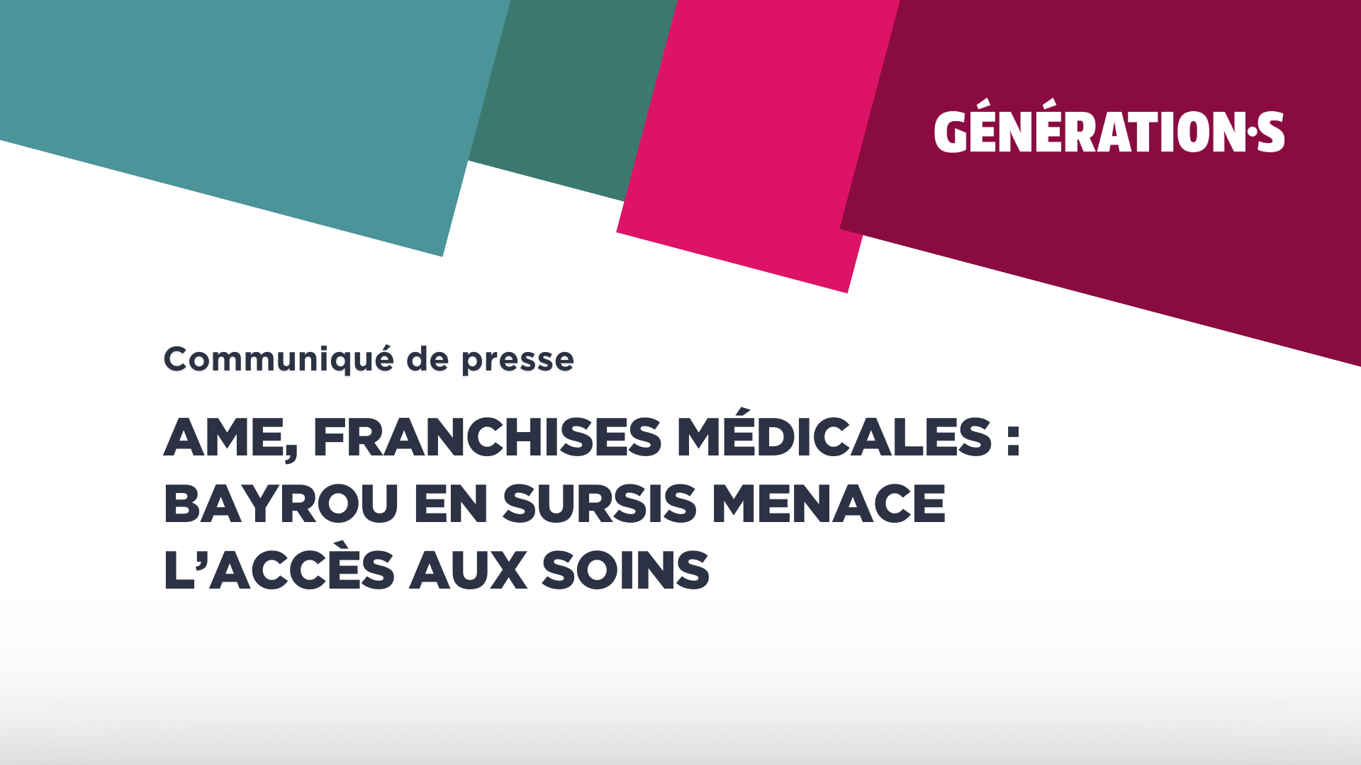 Visuel AME, franchises médicales : Bayrou en sursis menace l’accès aux soins